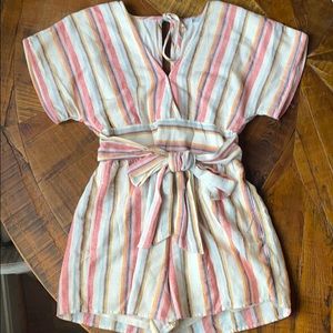 AMERICAN EAGLE striped kimono sleeve shorts romper